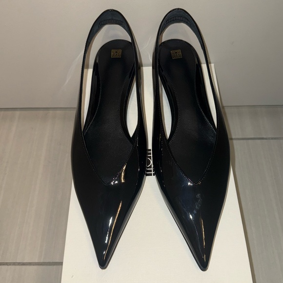 Toteme Wedge Slingback Pumps, 39, Black - Picture 3 of 14